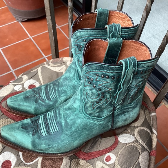 Dan Post Teal Leather Boots - Picture 11 of 12